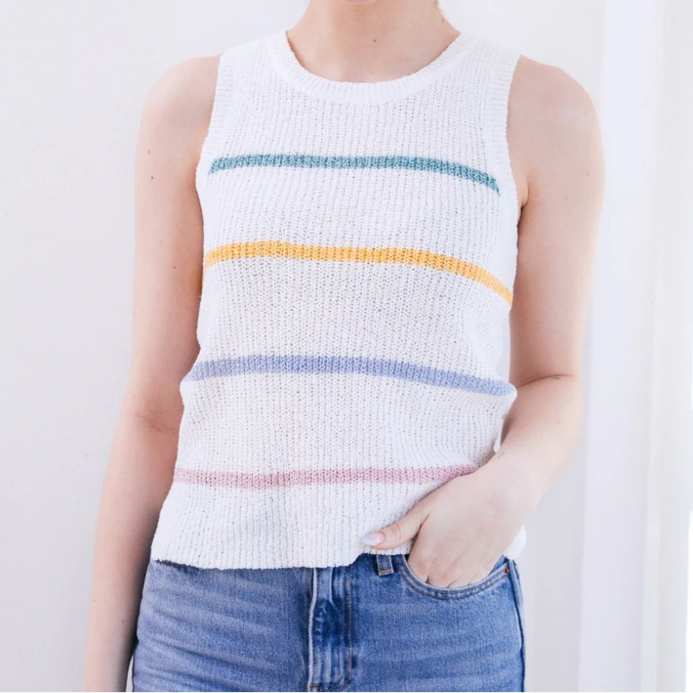 Thread & Supply Vineyard Sweater Tank Striped- size xs
